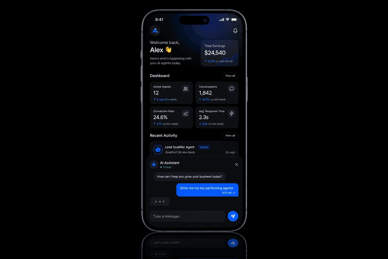 Thannlab mobile app interface on iPhone mockup